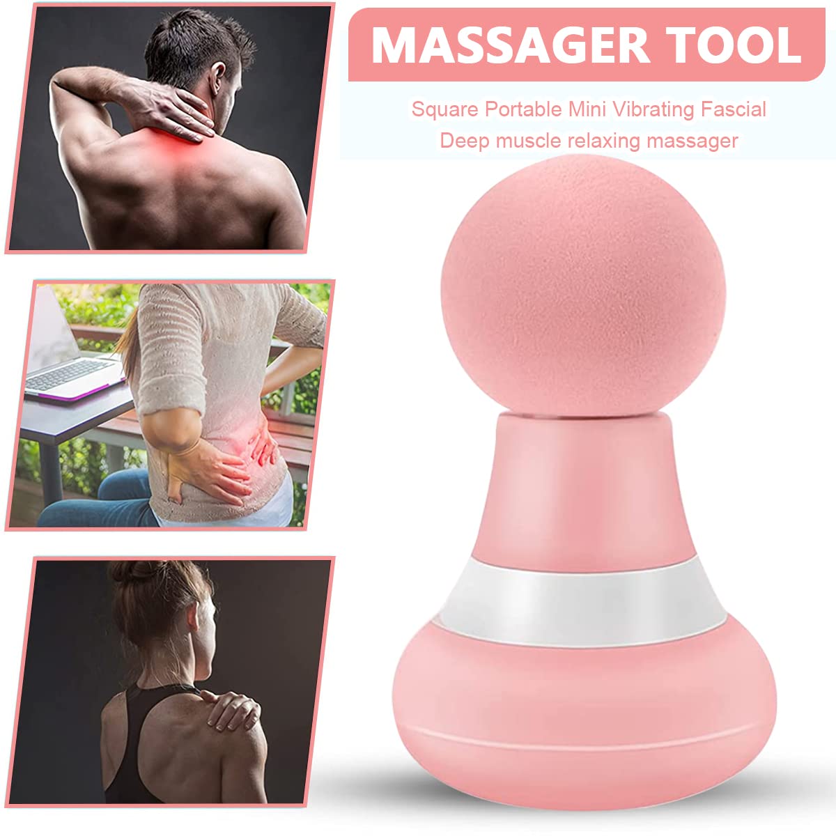 MAYCREATE Mini Electric Handheld Massager For Shoulder, USB Rechageable Vibrating Deep Muscle Stimulator Powerful 6 Vibration Modes for Back Full Body Muscle Pain Relief MAYCREATE Mini Electric Handheld Massager For Shoulder, USB Rechageable Vibrating Deep Muscle Stimulator Powerful 6 Vibration Modes for Back Full Body Muscle Pain Relief
